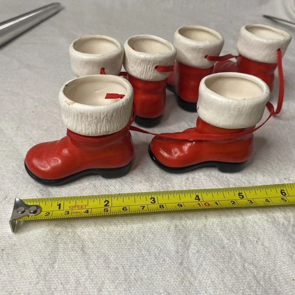 Set Of‎ 3 Kurt Adler Santa Boots Christmas Ornaments Please See Pictures